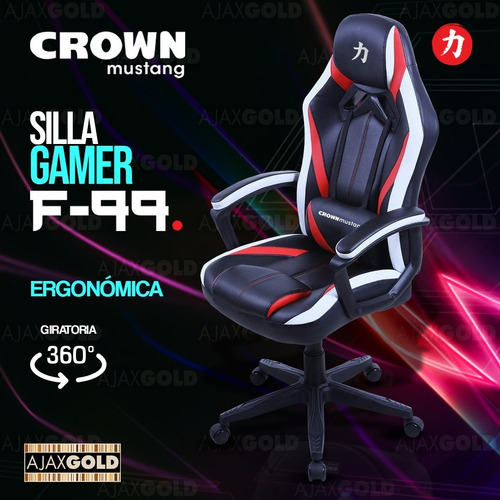 Imagen 2 de 10 de Silla Gamer Escritorio Sillon Ergonomica Con Cuero Sintetico