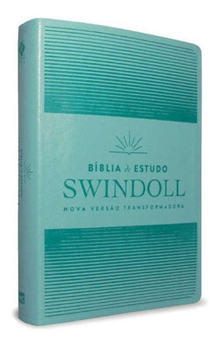 Imagem 2 de 9 de Bíblia De Estudo Charles Swindoll Nvt Azul Aqua Luxo