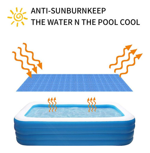 J La Cubierta Solar Azul Para Piscinas Cubre Los Paños De