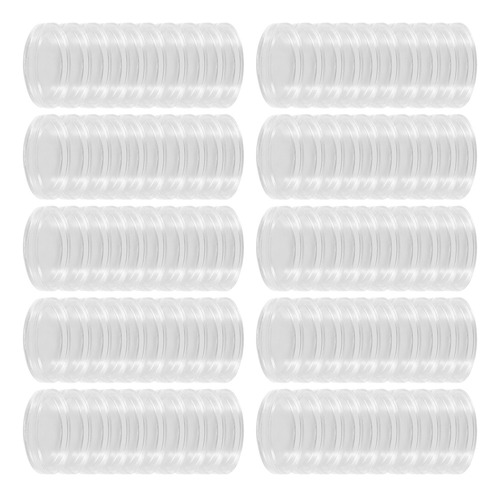 Caja De Cápsulas Redondas De Plástico Transparente De 21 Mm,
