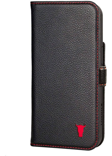 Funda Billetera Para iPhone 13 6.1 Negra Con Rojo