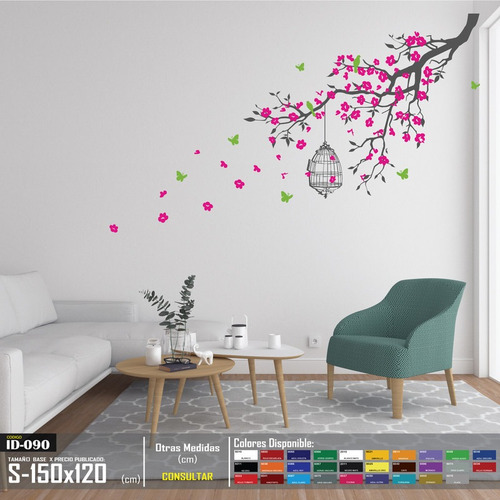 Vinilos Decorativos Arbol Dividido En Cuadro Para Sala