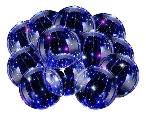 50 Balão Led Bexiga Bola De Luz Transparente Pilhas Completo