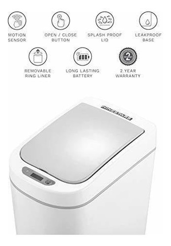 Papelera Con Sensor De Movimiento Ninestars Amz-7-2, 1.9 Gal