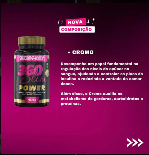 360 Slim , Suplemento De Emagrecer (120 Cápsulas )