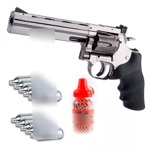 Revolver Asg Dan W715 Cal 4.5mm Co2 + 10 Garrafas 1500 Bali