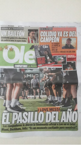 Ole 19 Julio 2023 Messi Miami + Poster Doble River Campeón 