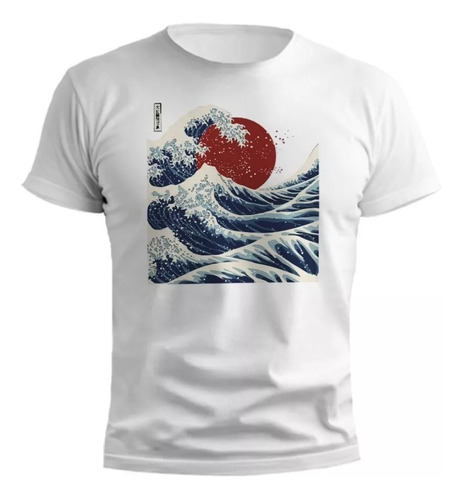 Remera La Ola Japón -diseños Exclusivos Para Adultos Y Niños