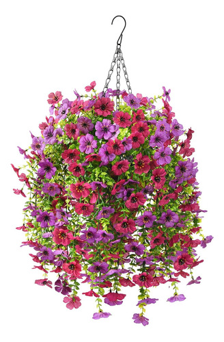 Flores Artificiales Colgantes Inqcmy Con Cesta Para Decoraci