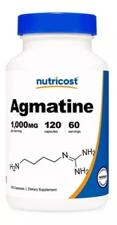 Original Agmatine Agmatina Sulfato 1000mg, 120cap, 60 Serv