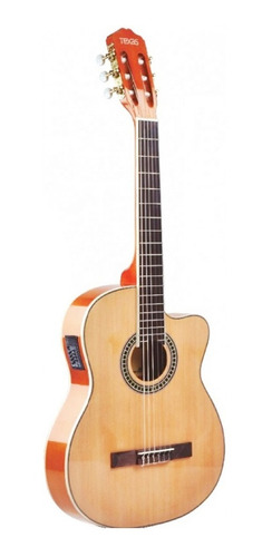 Guitarra Electrocriolla Texas Cg30-7545-nat Tex Con Funda