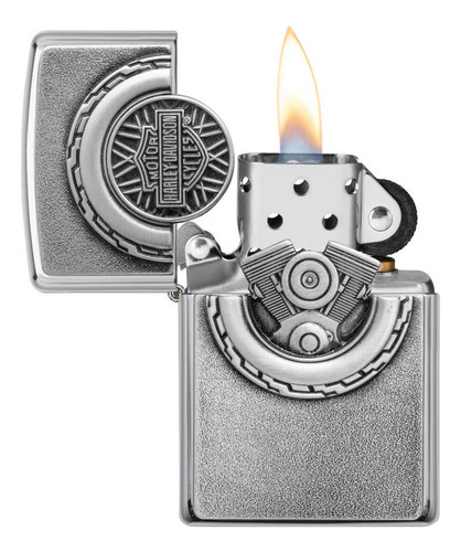 Encendedor Zippo Harley Davidson Emblema Llanta Y Logo