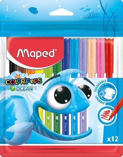 Marcadores Plumones Maped Ocean X12 Colores