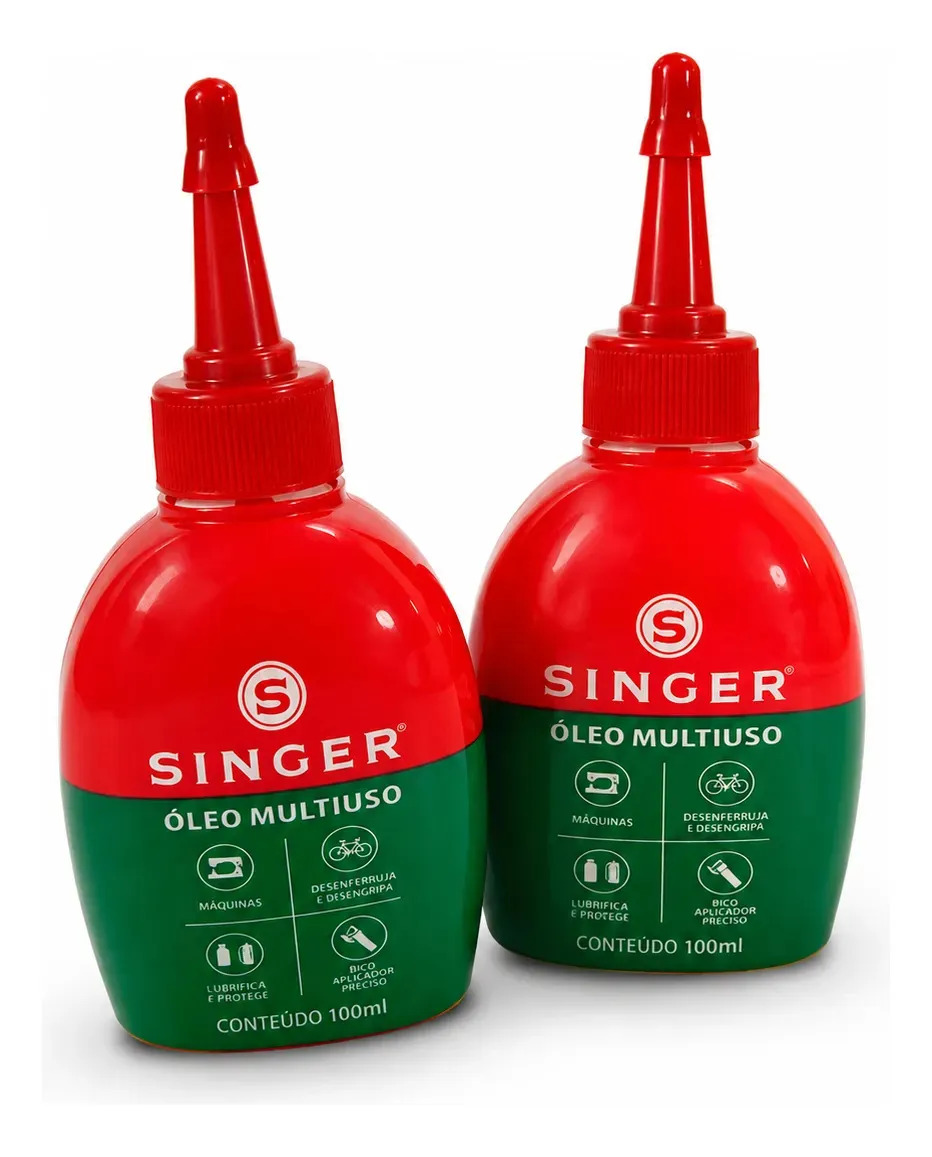 Kit C/ 2 Óleo Lubrificante Singer 100ml Costura Dobradiças