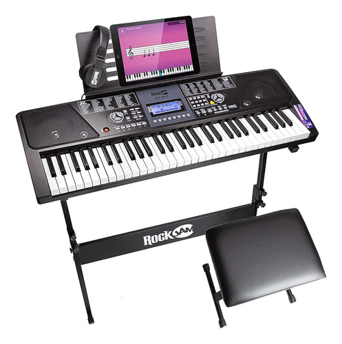 Rockjam Piano Con Teclado De 61 Teclas Con Kit De Pantalla L