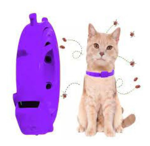 Collar Anti Pulgas Violeta Para Gatos 45cm Aromatizado