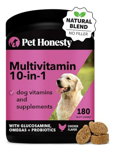  Multivitamin 10 En 1 Para Perros - Omega 3, Glucosamina, Pr