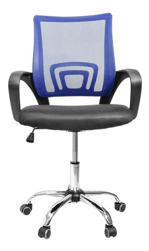 Silla de escritorio Top Living SILLB1 ergonómica  negra y azul con tapizado de mesh