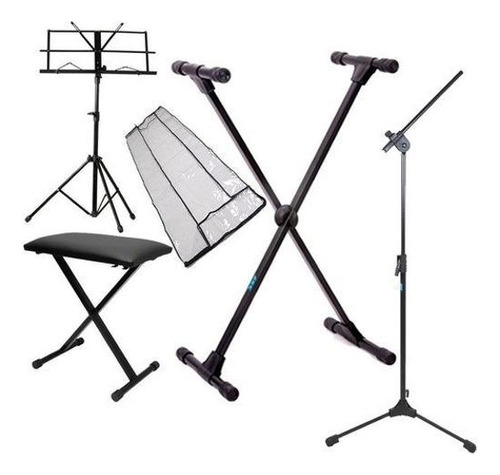 Kit Multi Acessórios De Teclado + Pedestal Para Microfone