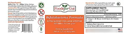 Alimentos Para La Fórmula Bifido 320 Billones Cfu's | Apoyo Digestivo E Inmunológico | Ayuda A Reparar El Intestino Permeable