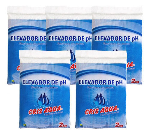 Kit 5 Sacos Barrilha Leve Elevador De Ph Solúvel 2kg Cada