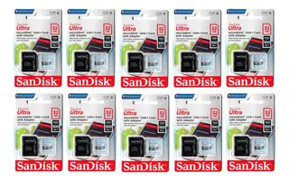 Kit 10 Cartão Memória 32gb Micro Sd Ultra Sandisk Original