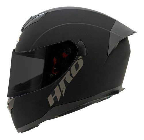 Casco Hro 511 Solid Negro Mate Mica Humo Para Moto Tamaño del casco XL(61-62 cm)