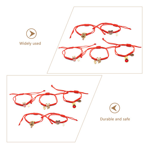 Pulsera De 5 Hilos Rojos De Estilo Aleatorio Con Cadena Roja