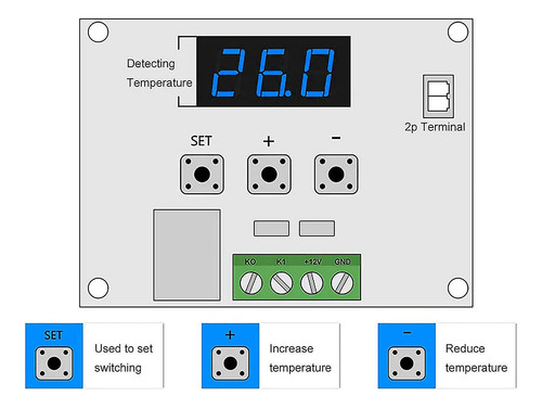 Placa Controladora De Temperatura Digital 5x W1209 12v -50-1