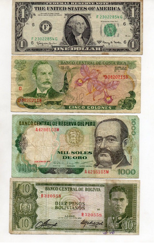 Colección De 8 Billetes De América