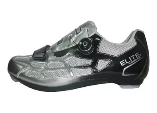 Zapato Bicicleta Elite Ruta Tb16-b1259 Plata/negro