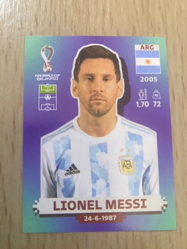 Lámina Lionel Messi Álbum Qatar 2022 Panini