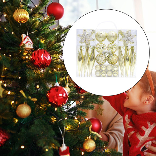 40x Adornos De Bolas De Navidad Colgantes Con Dijes,