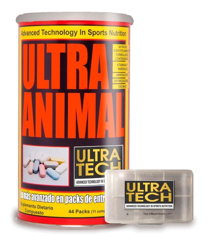 Ultra Animal Pak 44 Packs Ultra Tech El Mejor Pack Para Entrenamiento + Pastilero De Regalo Energía Recuperación