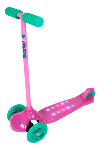 Patinete Infantil Scooter Zumm 3 Rodas C Freio Dobravel Rosa