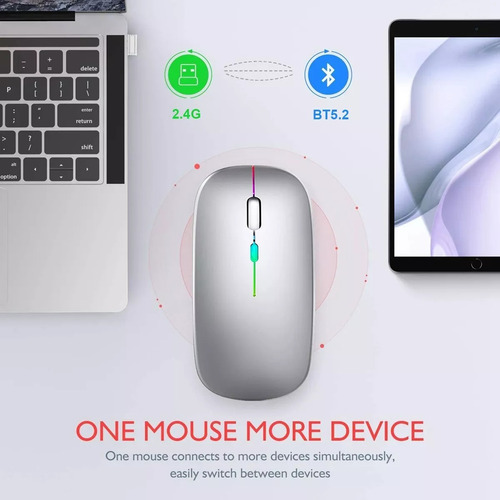 Ratón Wireless Recargable Led Mouse Inalámbrico Ergonomico