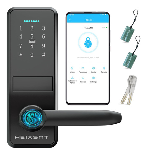 Heixsmt Cerradura De Puerta Inteligente Con Asa Cerradura De