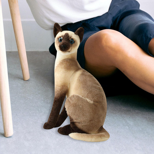 Simulación Suave Gatos Siameses Muñeca 25cm Estilod