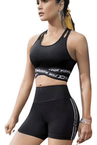 Top Y Ciclista Short Licra Gimnasio Deportiva Licrada Fuerte