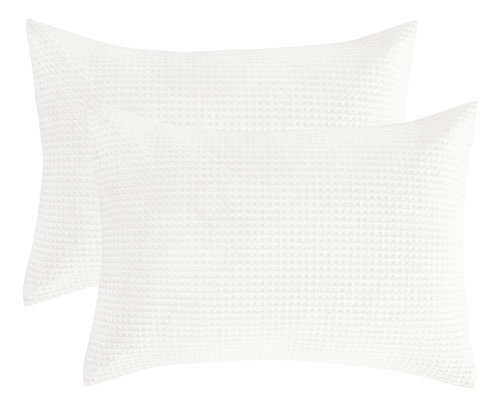 Juego De 2 Fundas De Almohada De Algodón 100% Blancas