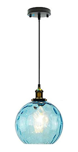 Lámpara De Techo Con Diseño Industrial Azul E27