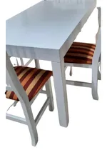 Comprar Mesa Asia Laqueada 1.40mts + 4 Sillas Tapizadas