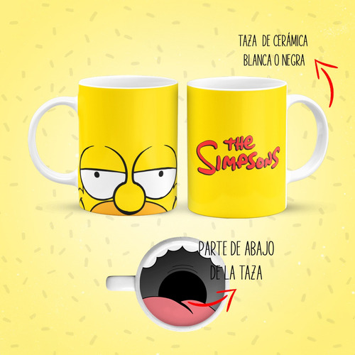 Taza De Los Simpsons Con Boca Amarillo Homero 1