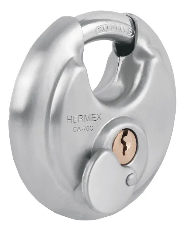 Candado Circular Acero Inoxidable 70 Mm Color Plateado Hermex CA-70C