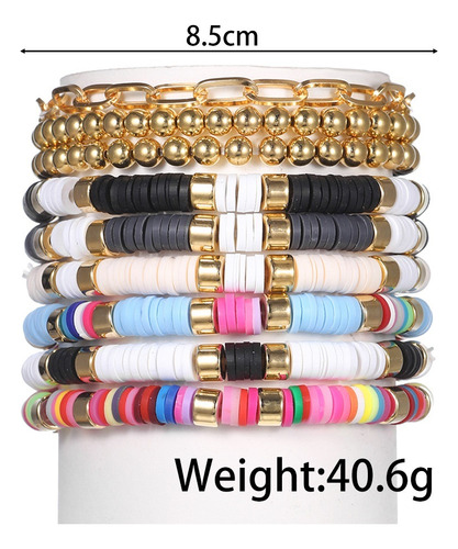 Pulsera De Cerámica Suave De Color Conjunto De 7 Piezas