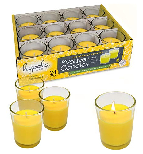 Vela De Citronela Votives Vaso De Vidrio, Paquete De 24...