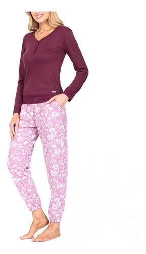 Pijama 2 Piezas Cotton Algodón  Mujer Fresca Encaje Dama LG