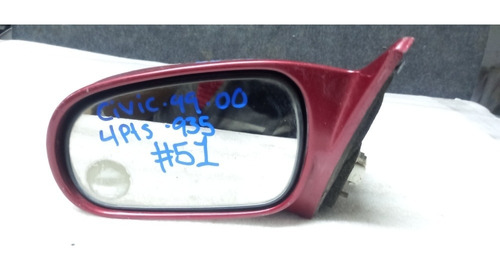 Espejo Izquierdo Civic 99-00 4pts Retrovisor Lateral #51