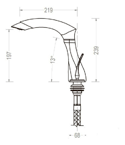 Llave Griferia Fregadero Fp Fundicion Pacifico Vulcano Negro