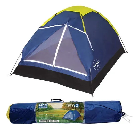 Barraca Iglu 2 Pessoas Azul E Amarelo Mor